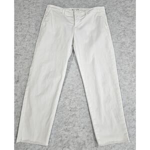 Frank & Eileeen Wicklow White Jeans, Italian Chino Pants  Sz 8, Retail $298